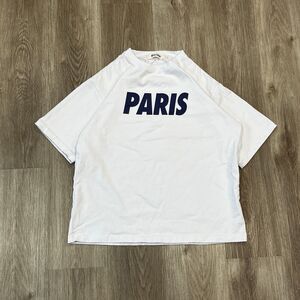 REALTAKAI "PARIS" Spellout T-Shirt Men's Size Large White Streetwear